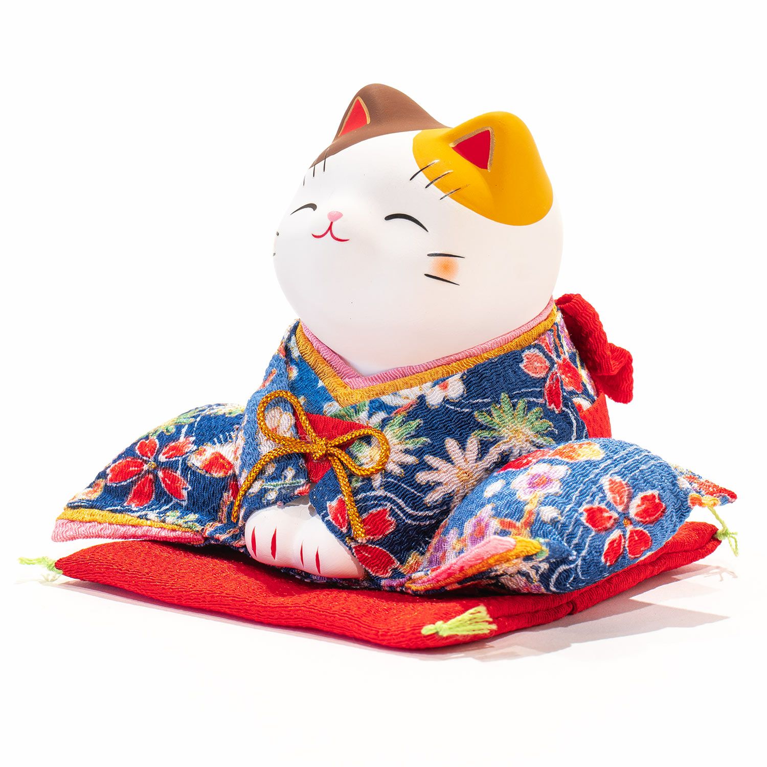 錦彩ちりめん招き猫（おじぎ） | 雛人形（ひな人形）・五月人形の吉徳