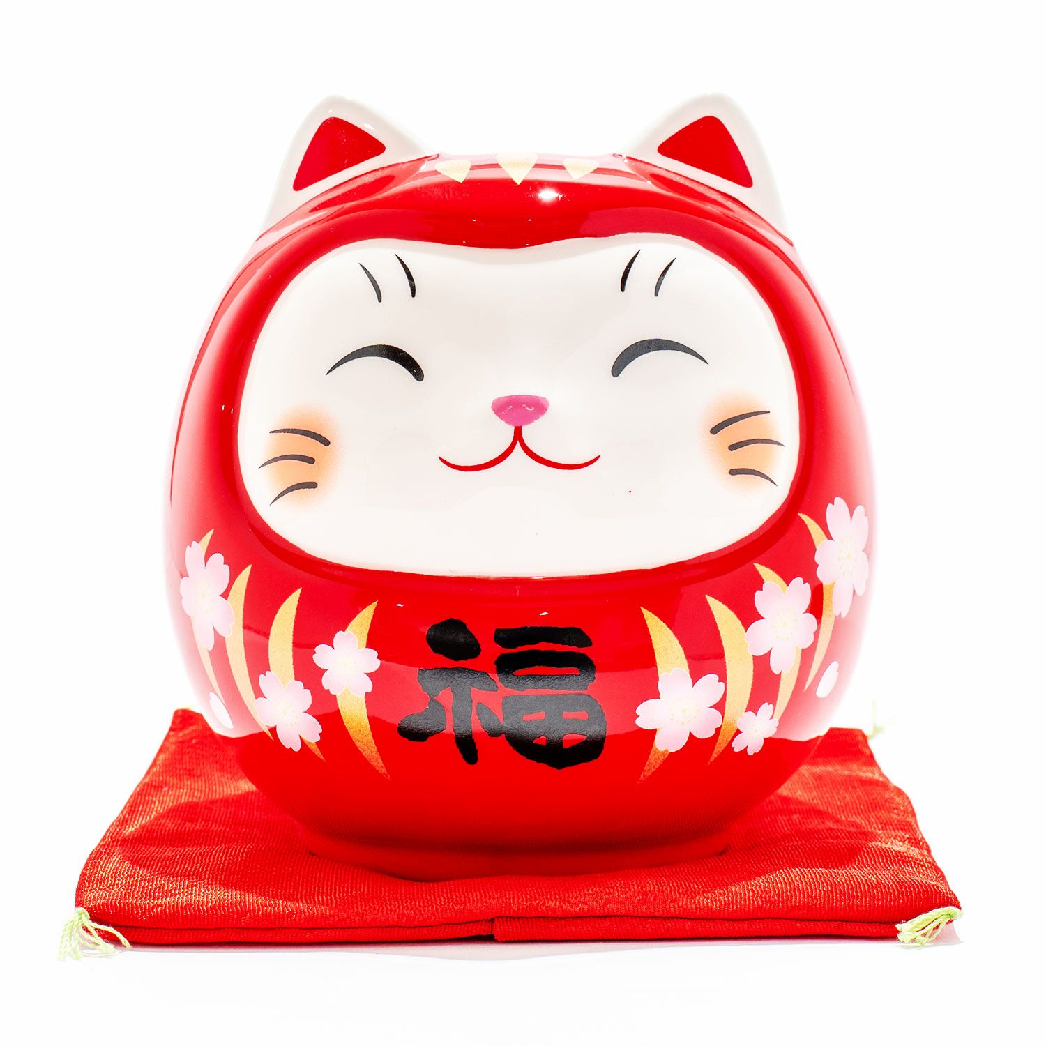 猫だるま（桜赤福・大） | 雛人形（ひな人形）・五月人形の吉徳