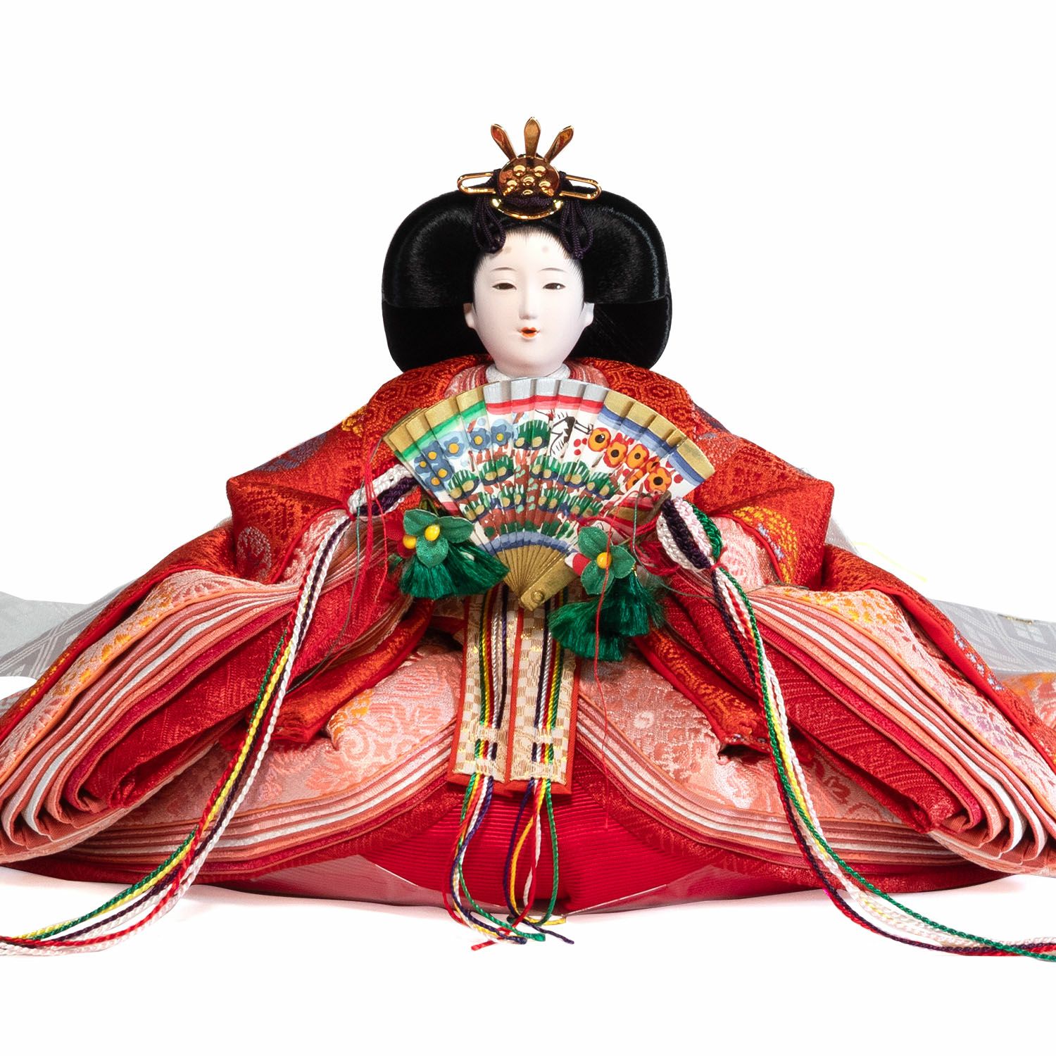 吉徳　桐　雛壇　未使用品☆ 花詩 人形ケース 吉徳大光 薄緑ピンク刺繍｜雛人形 お雛様 コンパクト