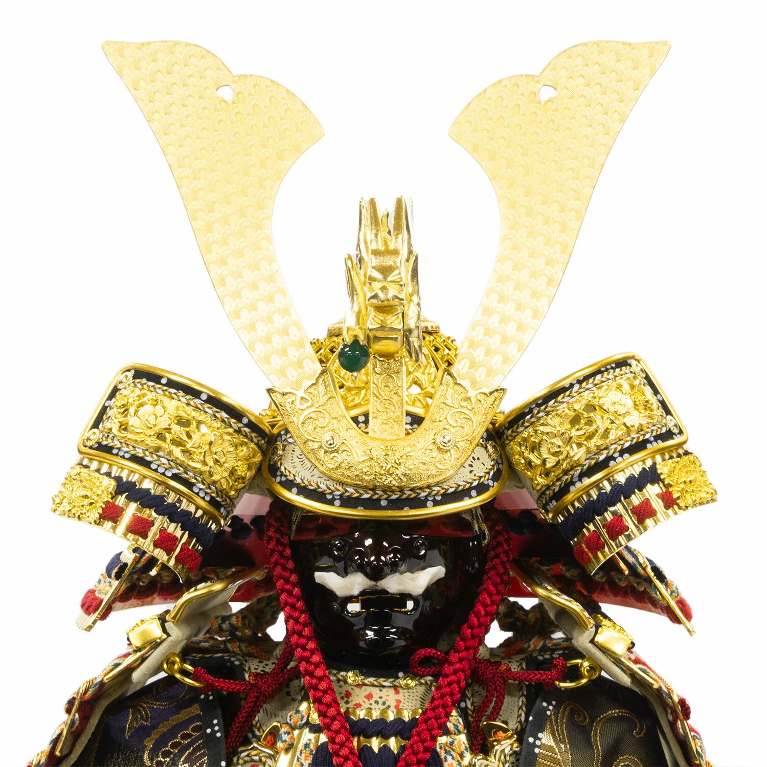 五月人形】正絹紺肩取縅 純金箔押鎧8号床飾り 平安道齋作 | 雛人形