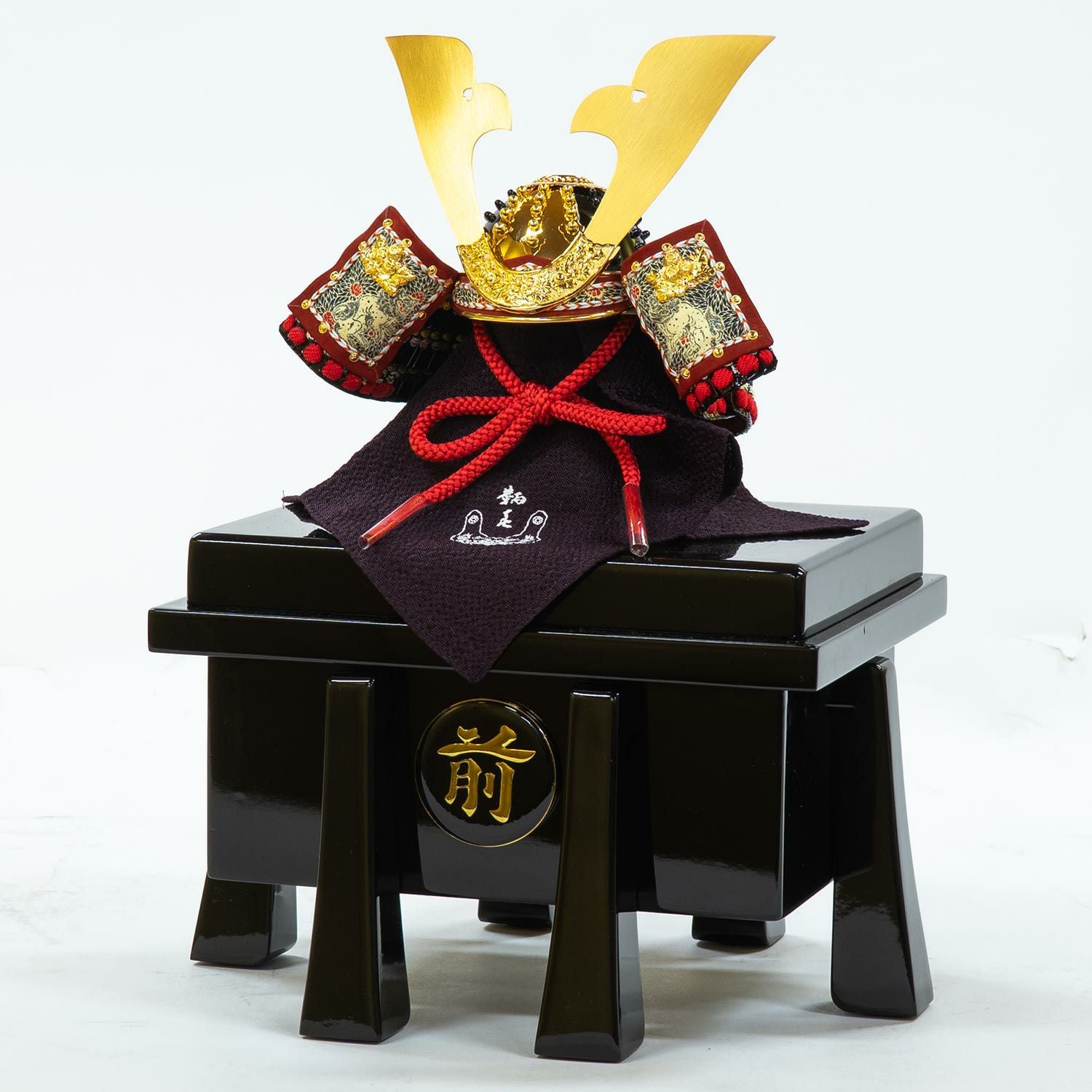 五月人形】正絹紫裾濃縅 和紙小札1/4兜床飾り 加藤鞆美作 | 雛人形