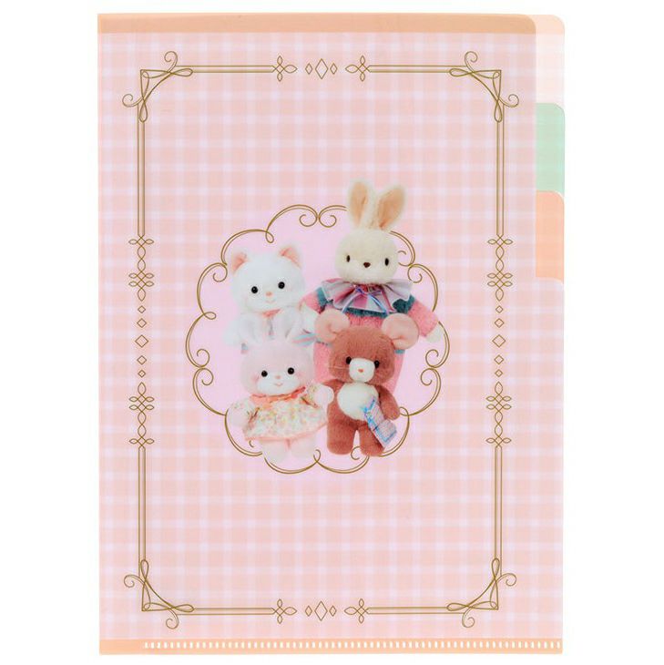 クリアファイルA5 3P レトロぬいぐるみこれくしょん(ピンク クリアファイルA5 3P レトロぬいぐるみこれくしょん(ピンク