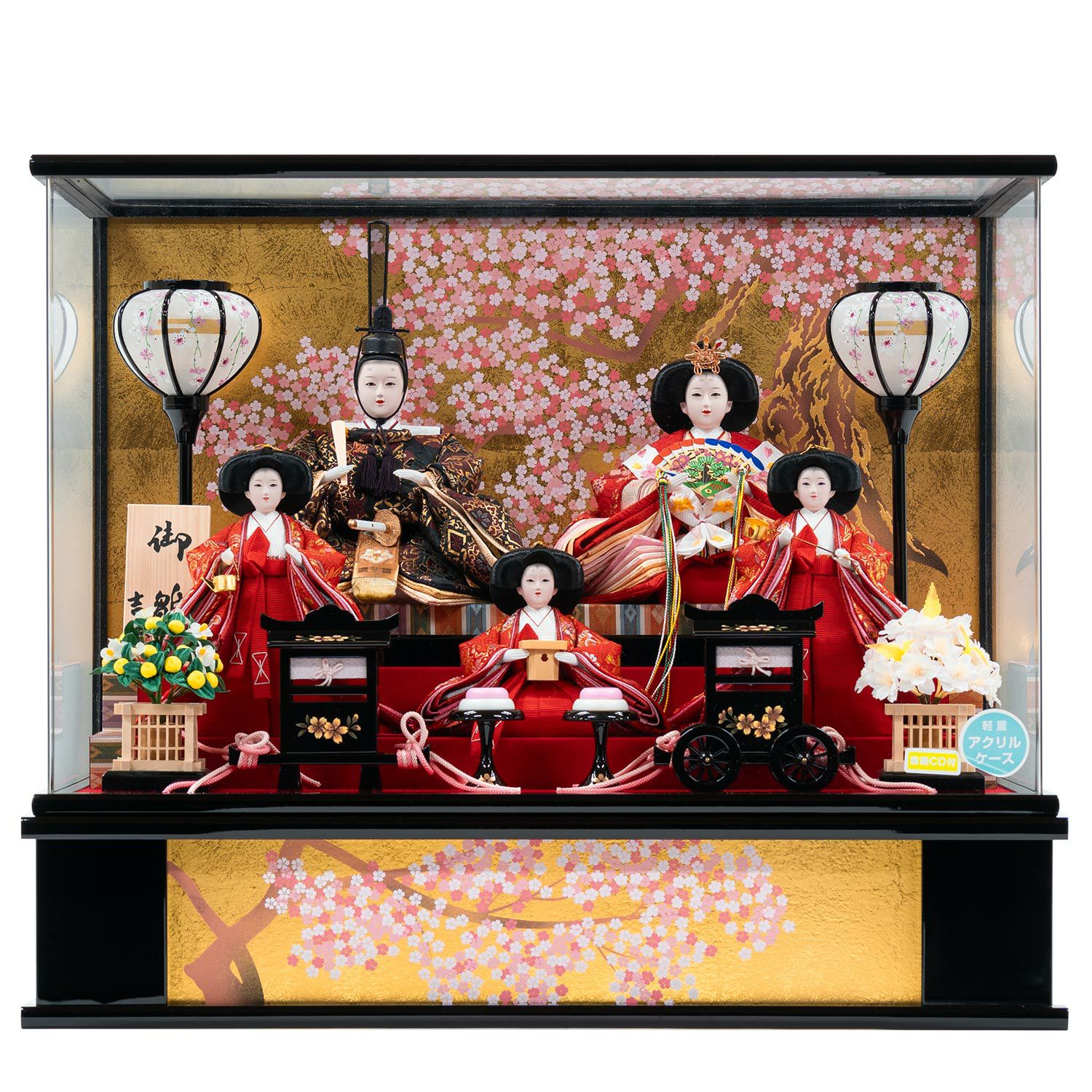 雛人形】ケース入り小三五親王小芥子官女五人飾り | 雛人形（ひな人形