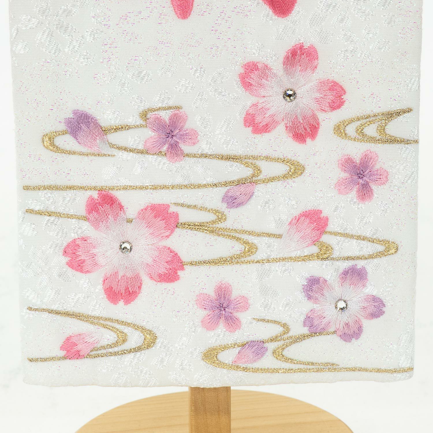 雛人形】名前旗 ピンク刺繍 ぼかし桜 白 (小) | 雛人形（ひな人形