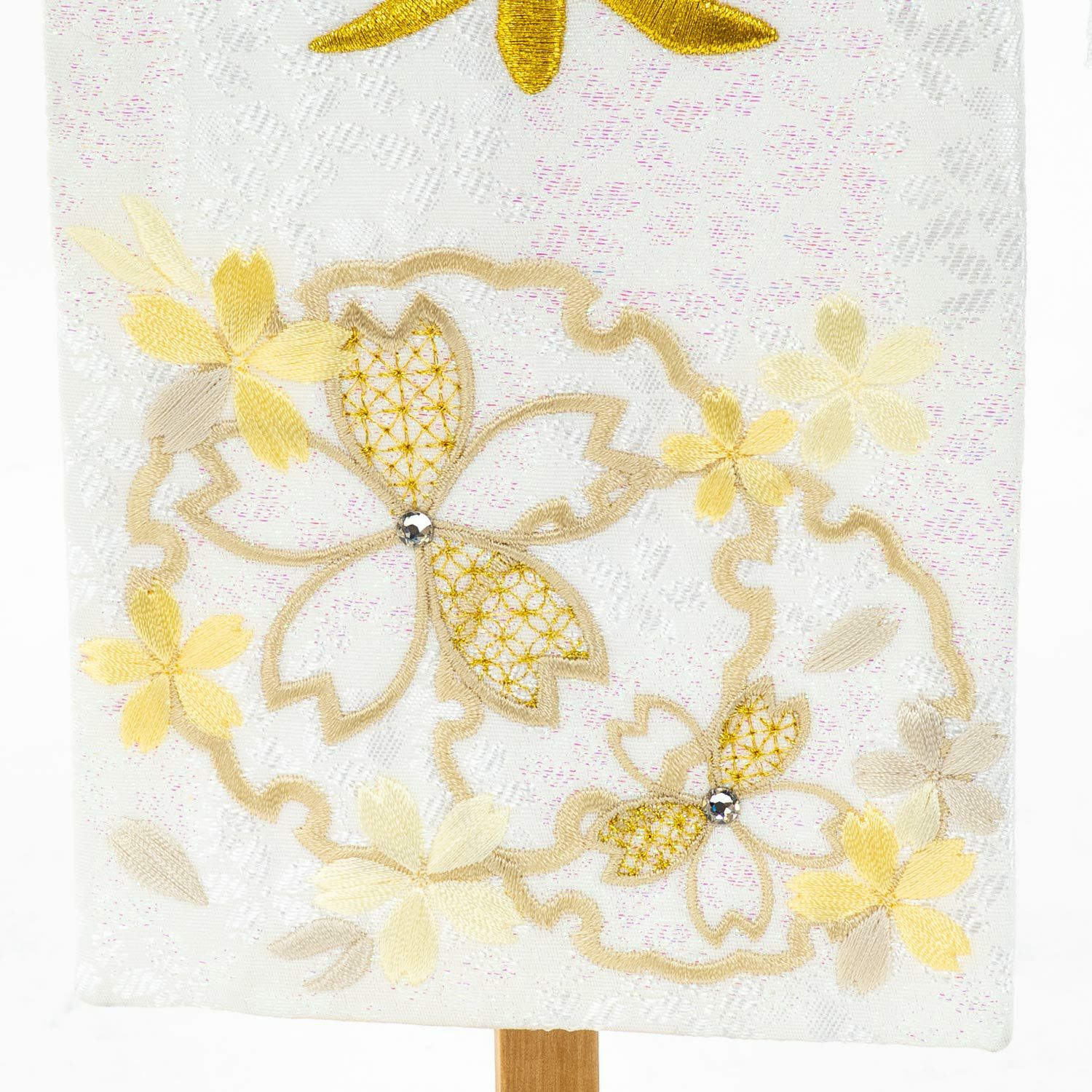 雛人形】名前旗 金糸刺繍 雪輪に大桜 白 (小) | 雛人形（ひな人形