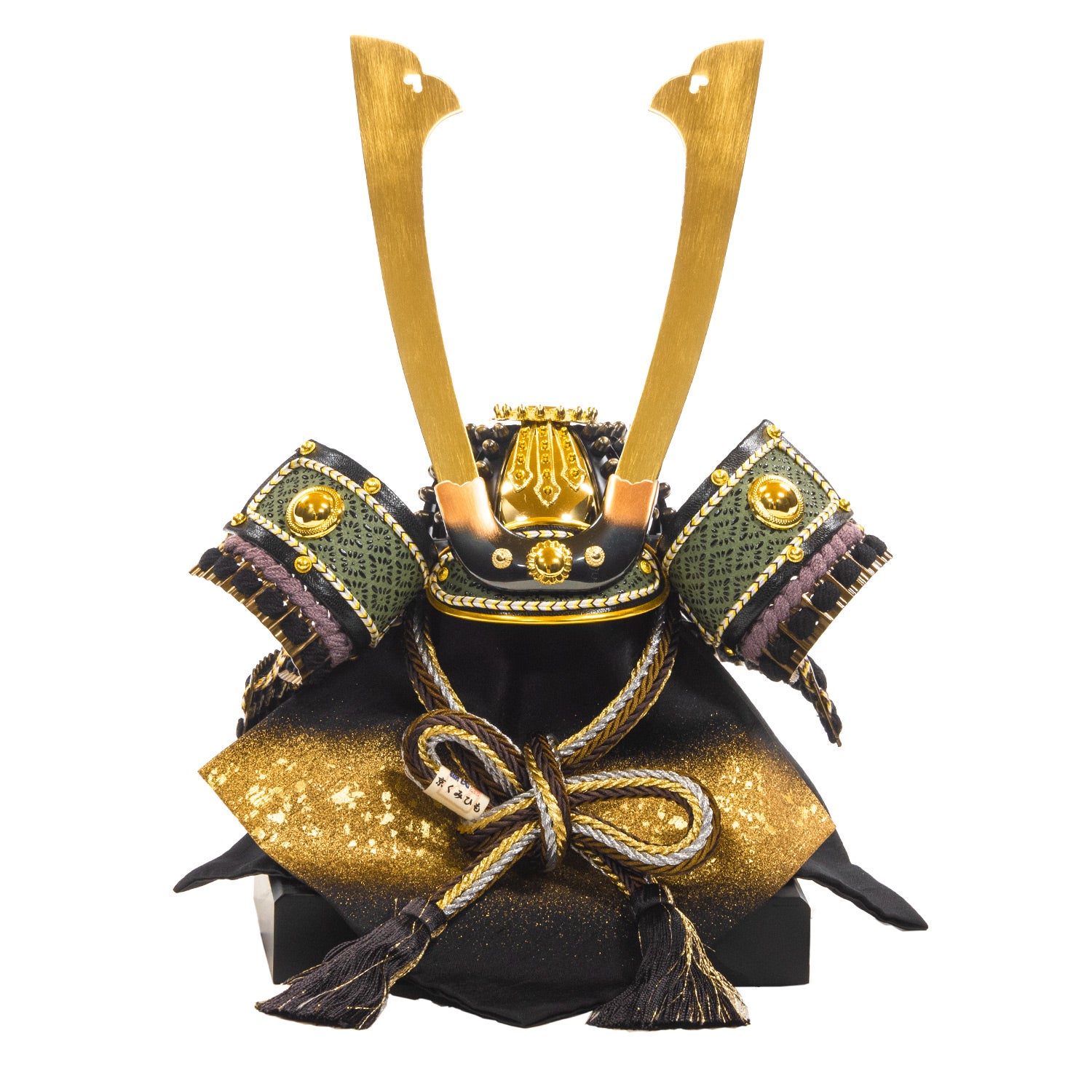 五月人形】府中店オリジナル 正絹黒段縅 兜1/4 収納箱飾り | 雛人形