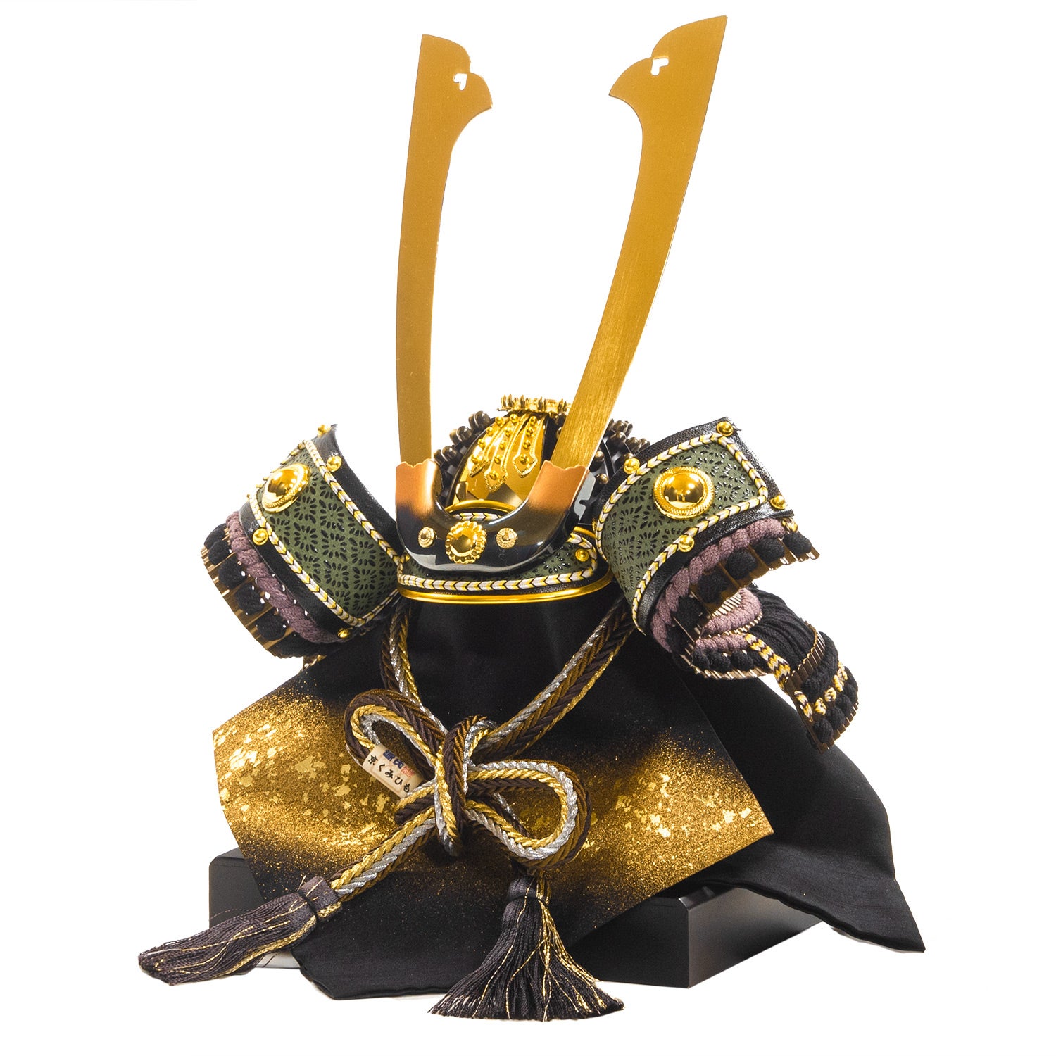 五月人形】府中店オリジナル 正絹黒段縅 兜1/4 収納箱飾り | 雛人形